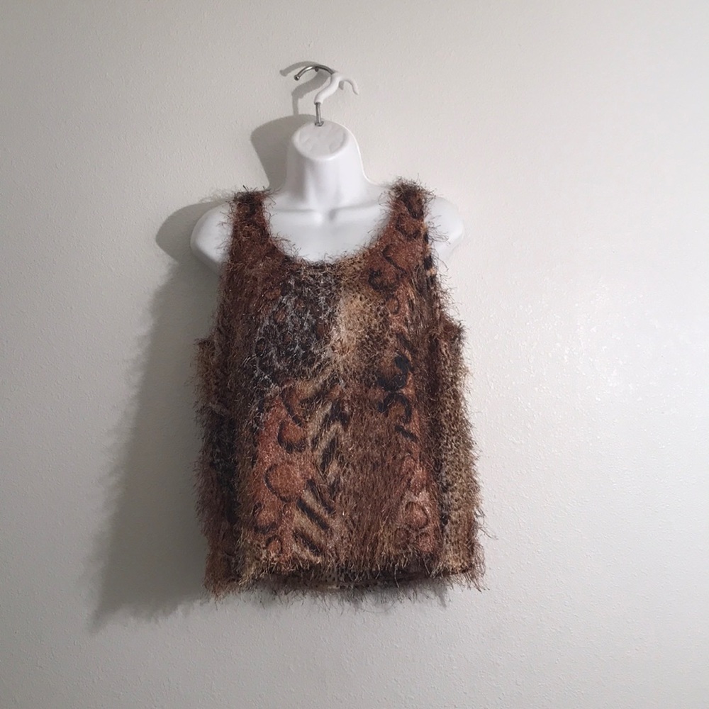 Mlle Gabrielle Animal Print Frilly Top Size 10